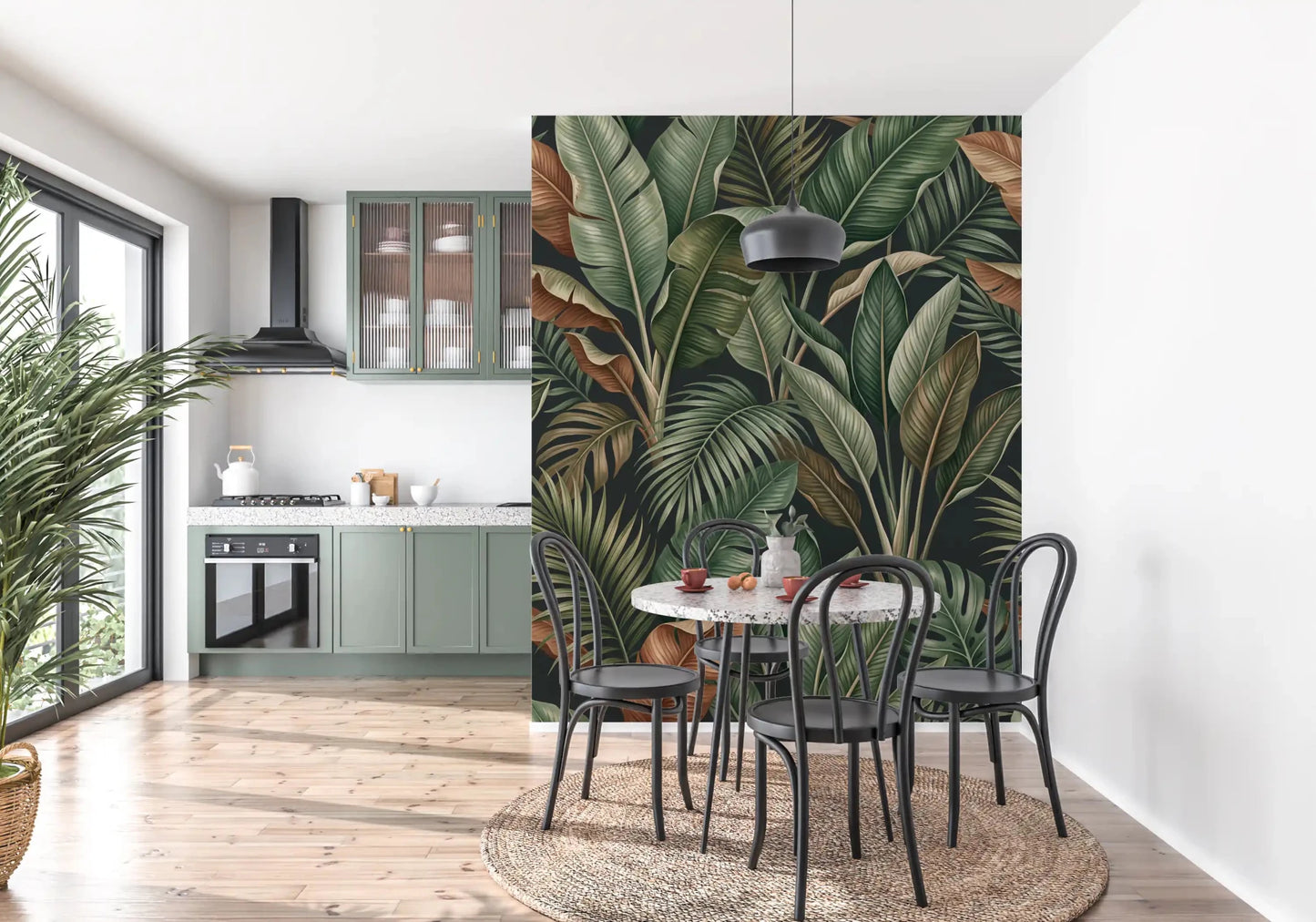 Jungle foliage wall mural Tropical Foliage Mystique pattern, GD9418