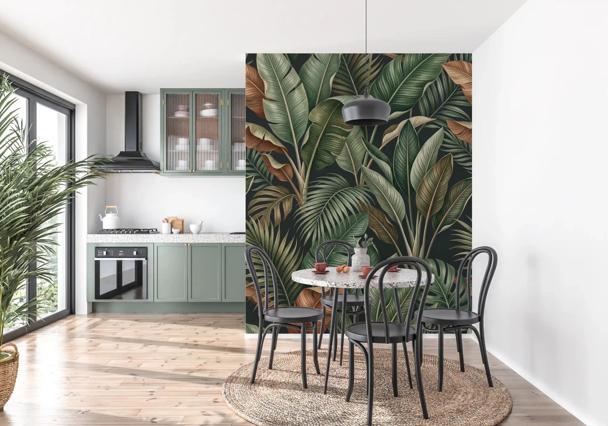 Jungle foliage wall mural Tropical Foliage Mystique pattern, GD9418