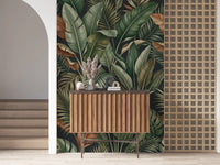Leaf pattern wall mural Tropical Foliage Mystique jungle style, GD9418