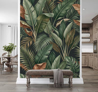 Green leaf wall mural Tropical Foliage Mystique natural theme, GD9418