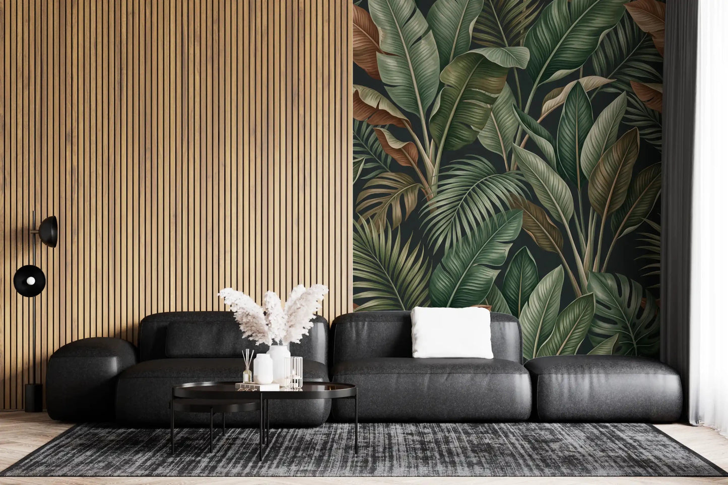 Living room Tropical Foliage Mystique wall mural leafy design, GD9418