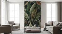 Living area wall with Tropical Foliage Mystique tropical leaves, GD9418