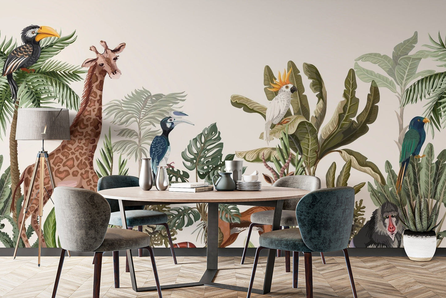 Tropical Forest Animal Wallpaper Murals for Walls