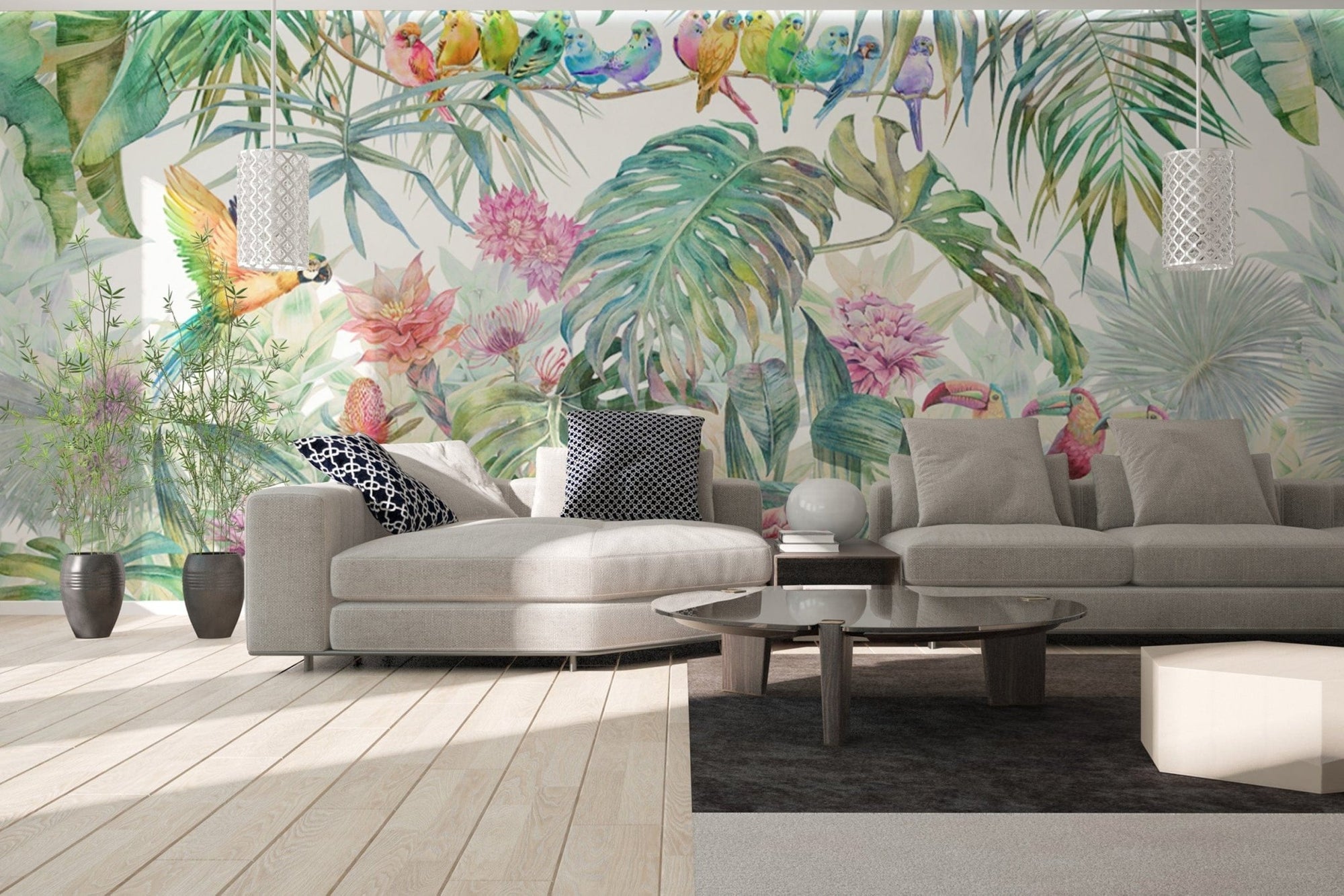 Tropical Forest Birds Wallpaper Mural B494