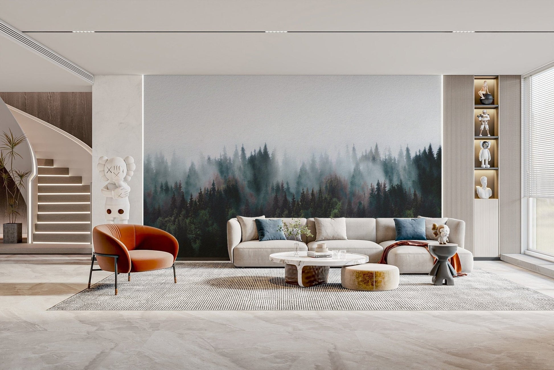 Serene jungle landscape tree wallpaper
