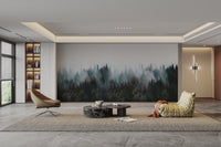 Mist-covered tropical forest wallpaper
