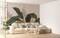Tropical Leaves & Fern Design Wallpaper Mural - Giffywalls A671