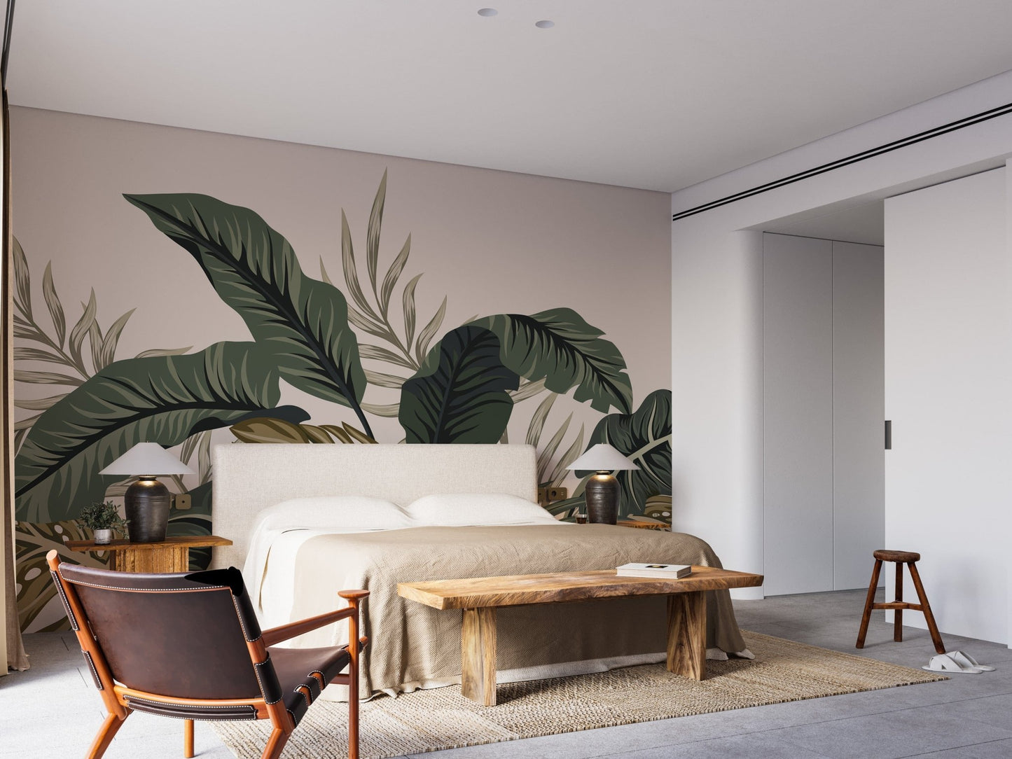 Fern and tropical leaf mural for interiors
 A671