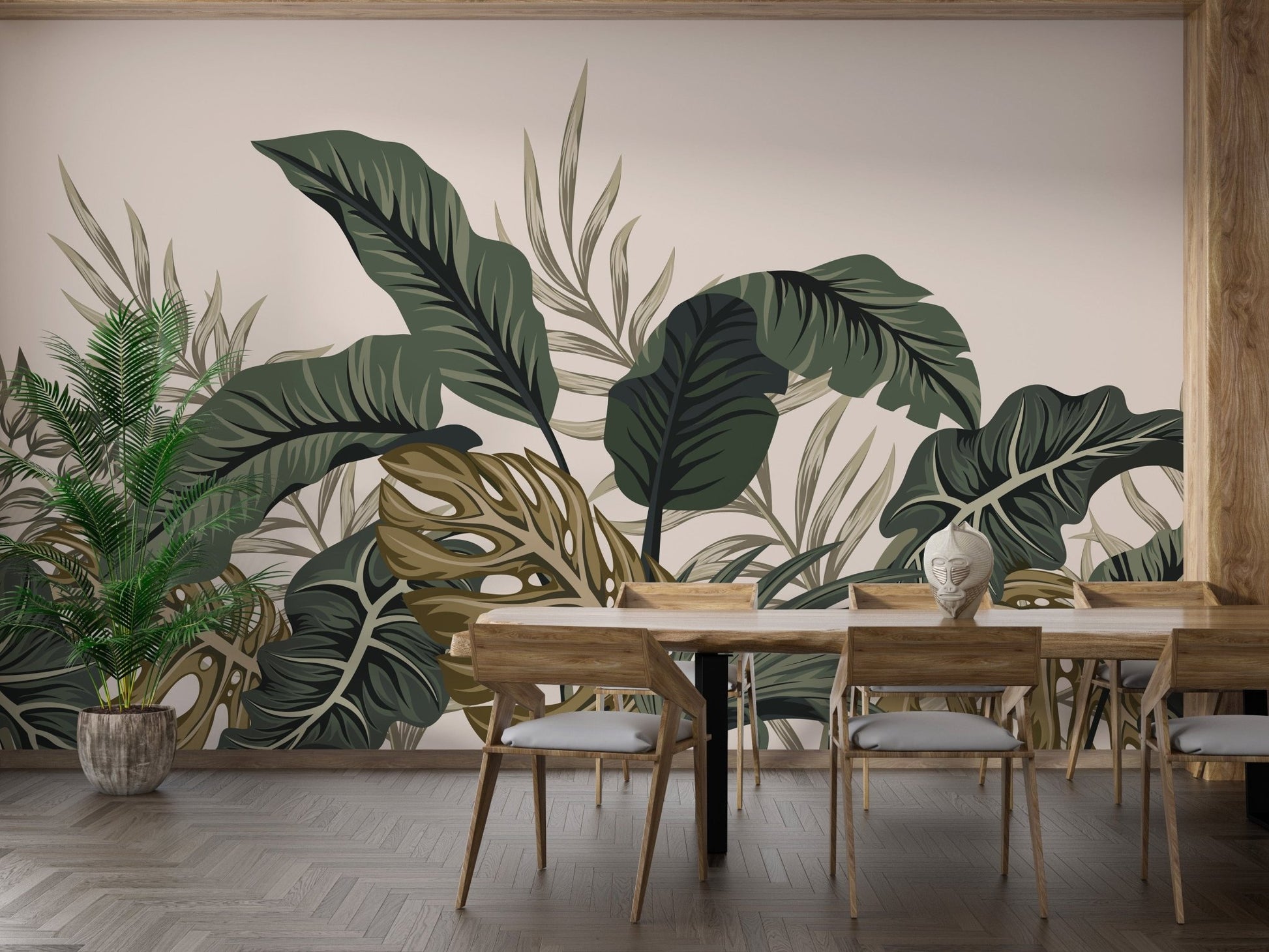 Green tropical fern wallpaper for walls
 A671
