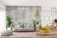 Lush Tropical Green Leaf Wallpaper Art