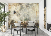 A serene abstract leaf wall mural for bold decor.
