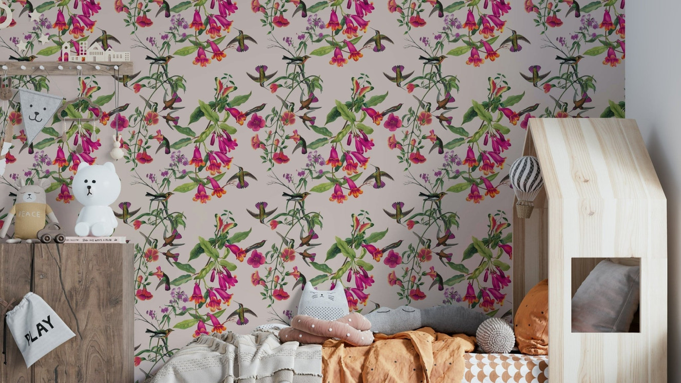 Tropical Hummingbird Rhapsody Wallpaper⁠