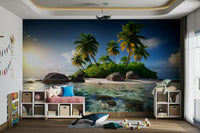 The composition is open and shows a wide view of the beach.

