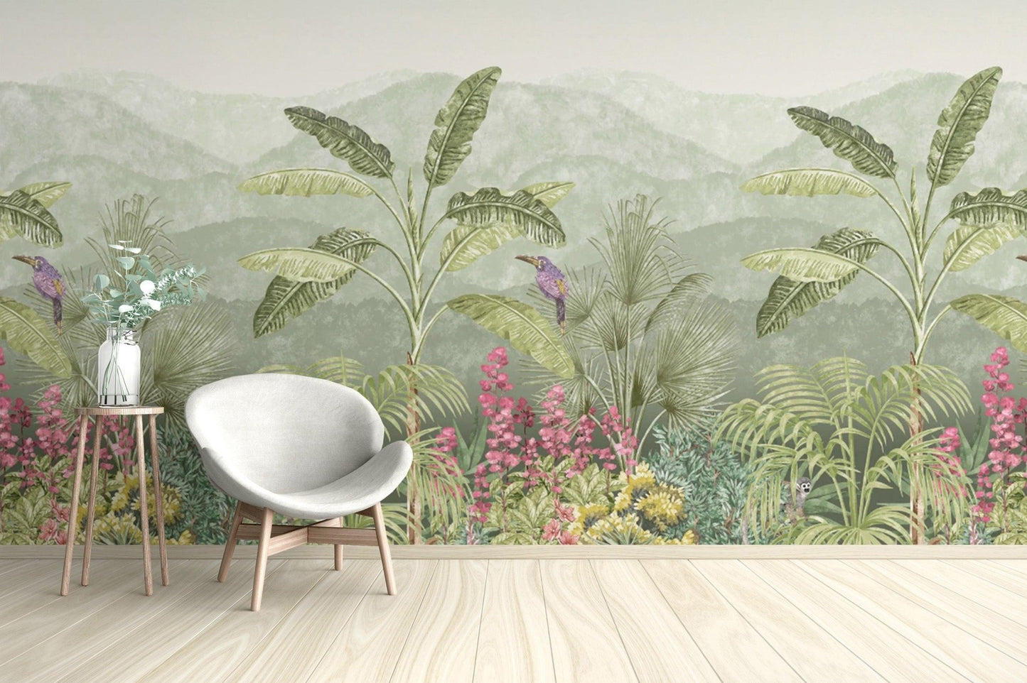 "Vibrant tropical wallpaper with wild plants" D244
