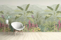 "Vibrant tropical wallpaper with wild plants" D244

