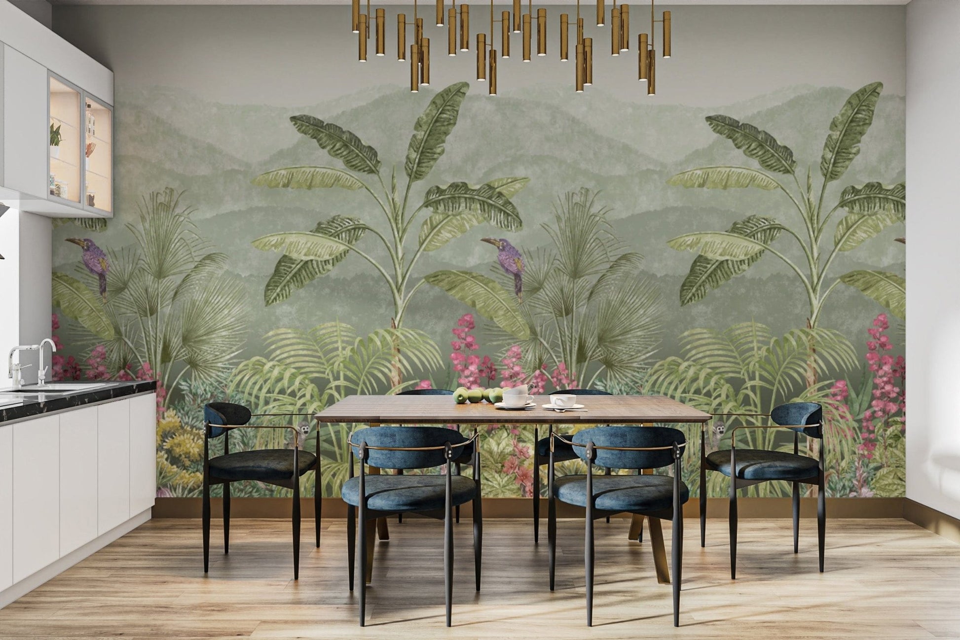 "Tropical botanical wallpaper with greenery" D244

