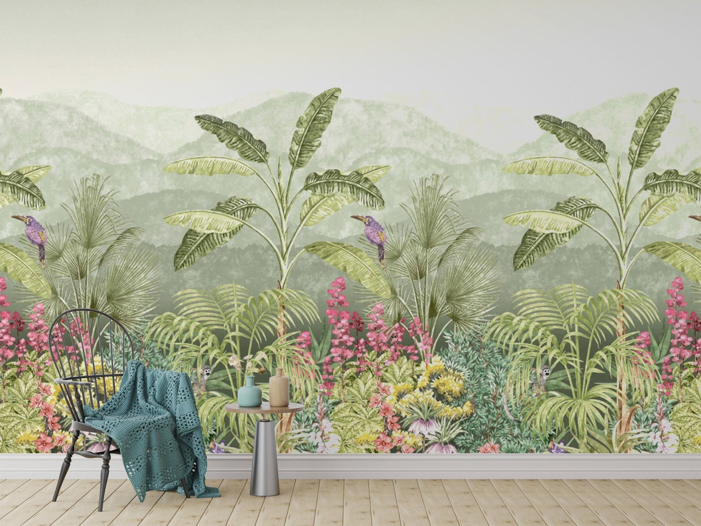 "Exotic jungle wallpaper featuring foliage"
 D244