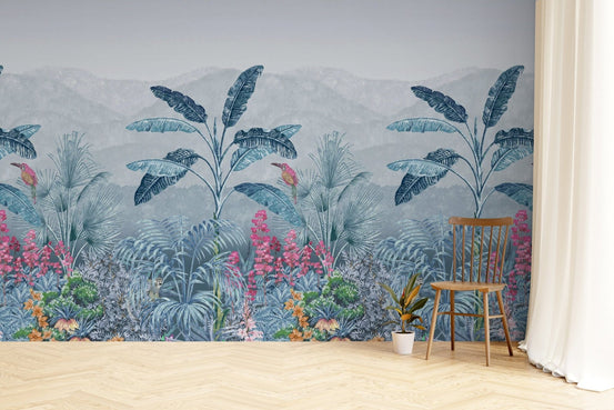 Tropical jungle wallpaper mural design
 D245