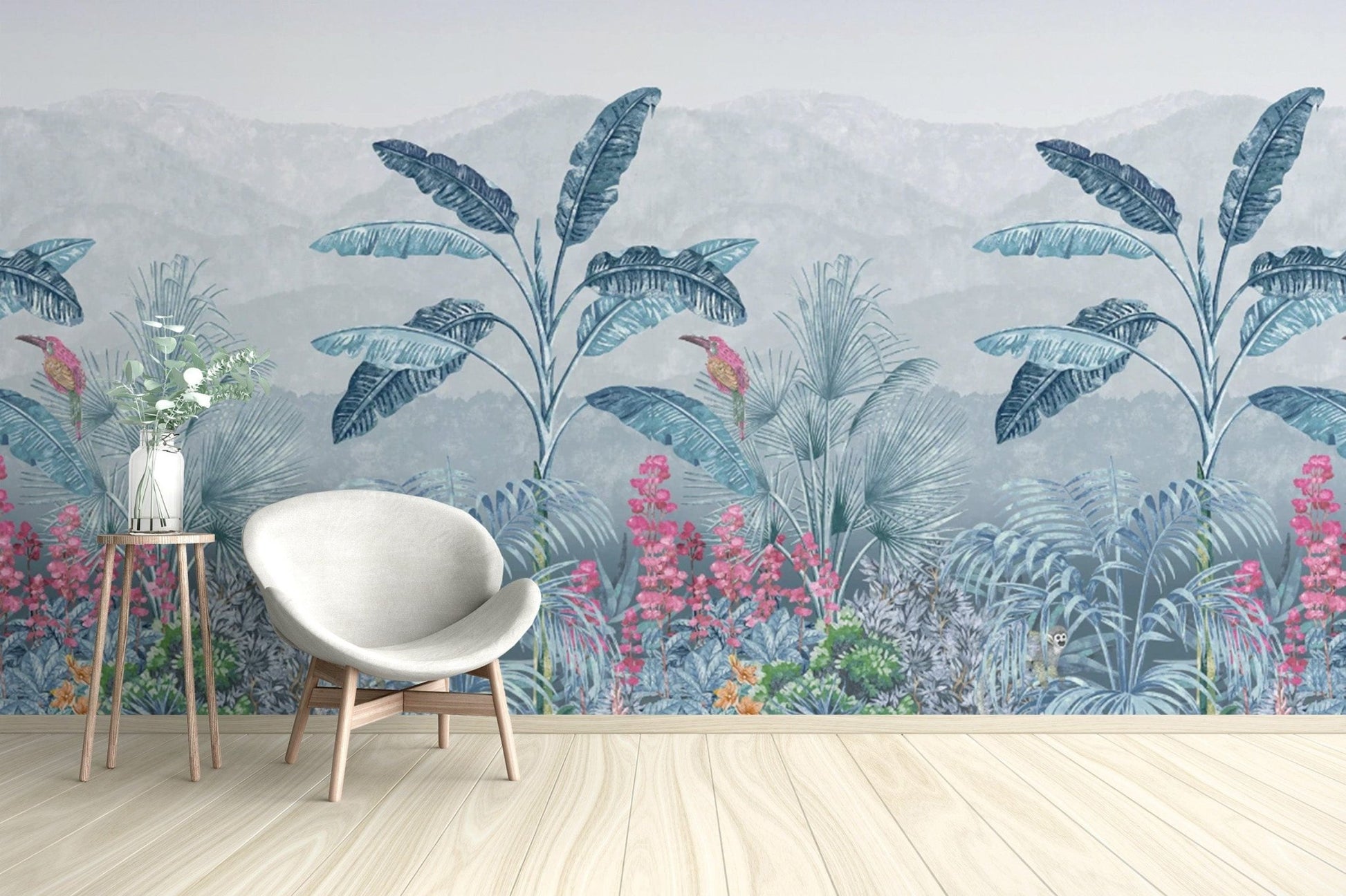 Nature-inspired tropical mural for walls

