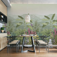 "Lush jungle wallpaper with tropical plants" D244
