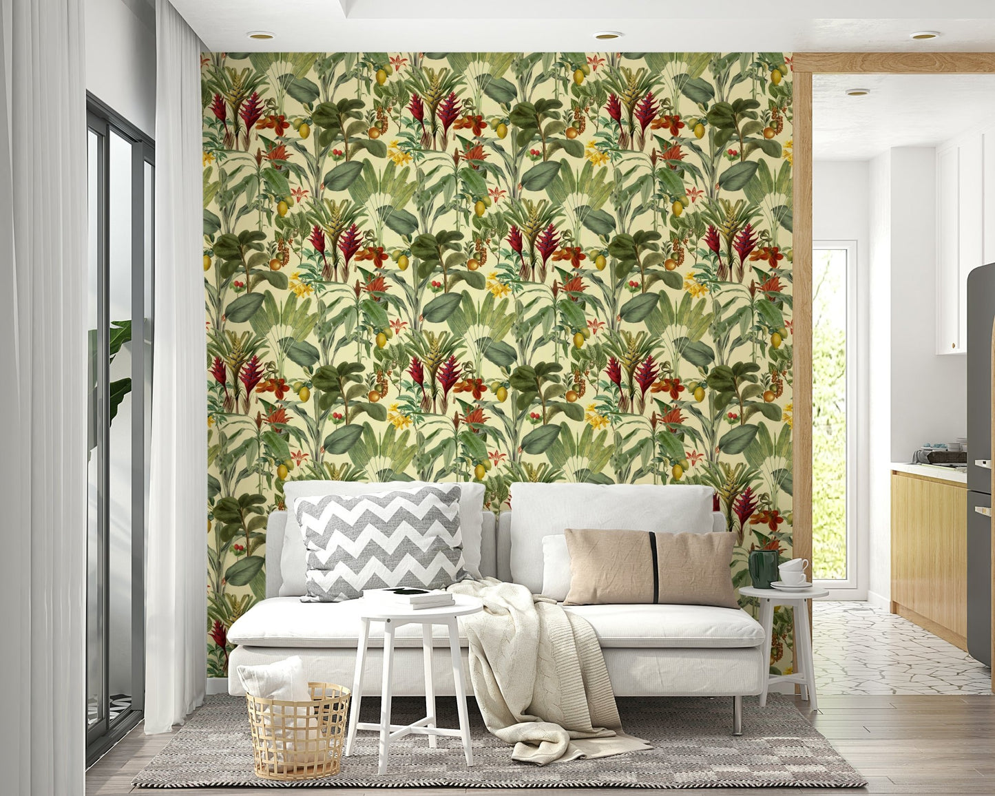 Creative room with jungle garden wall mural

