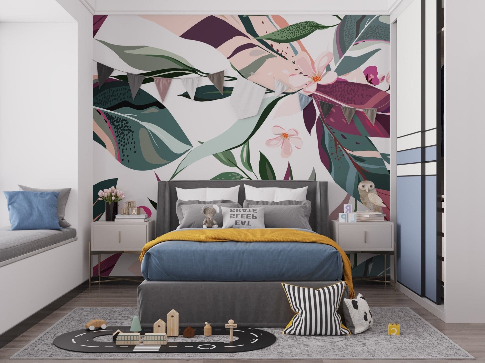 Tropical Leaflets wallpaper mural - Giffywalls A600