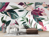 Lush Tropical Leaflets Wallpaper for Living rooms A600