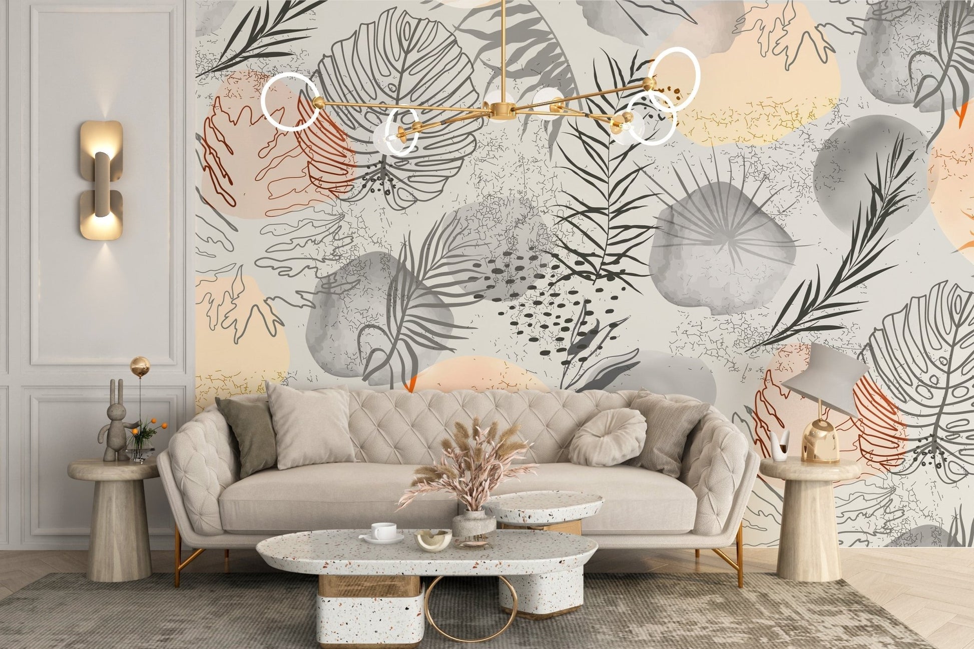 Palm tropical leaves wallpaper Mural - Giffywalls A736