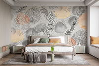 Palm tropical leaves wallpaper Mural - Giffywalls A736