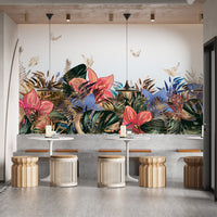 Serene tropical-inspired mural decor