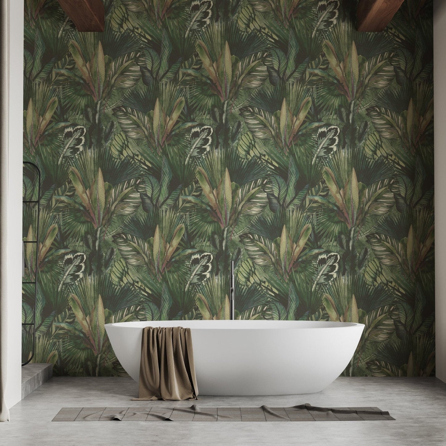 Lush tropical leaf watercolor wallpaper B232