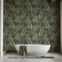 Lush tropical leaf watercolor wallpaper B232