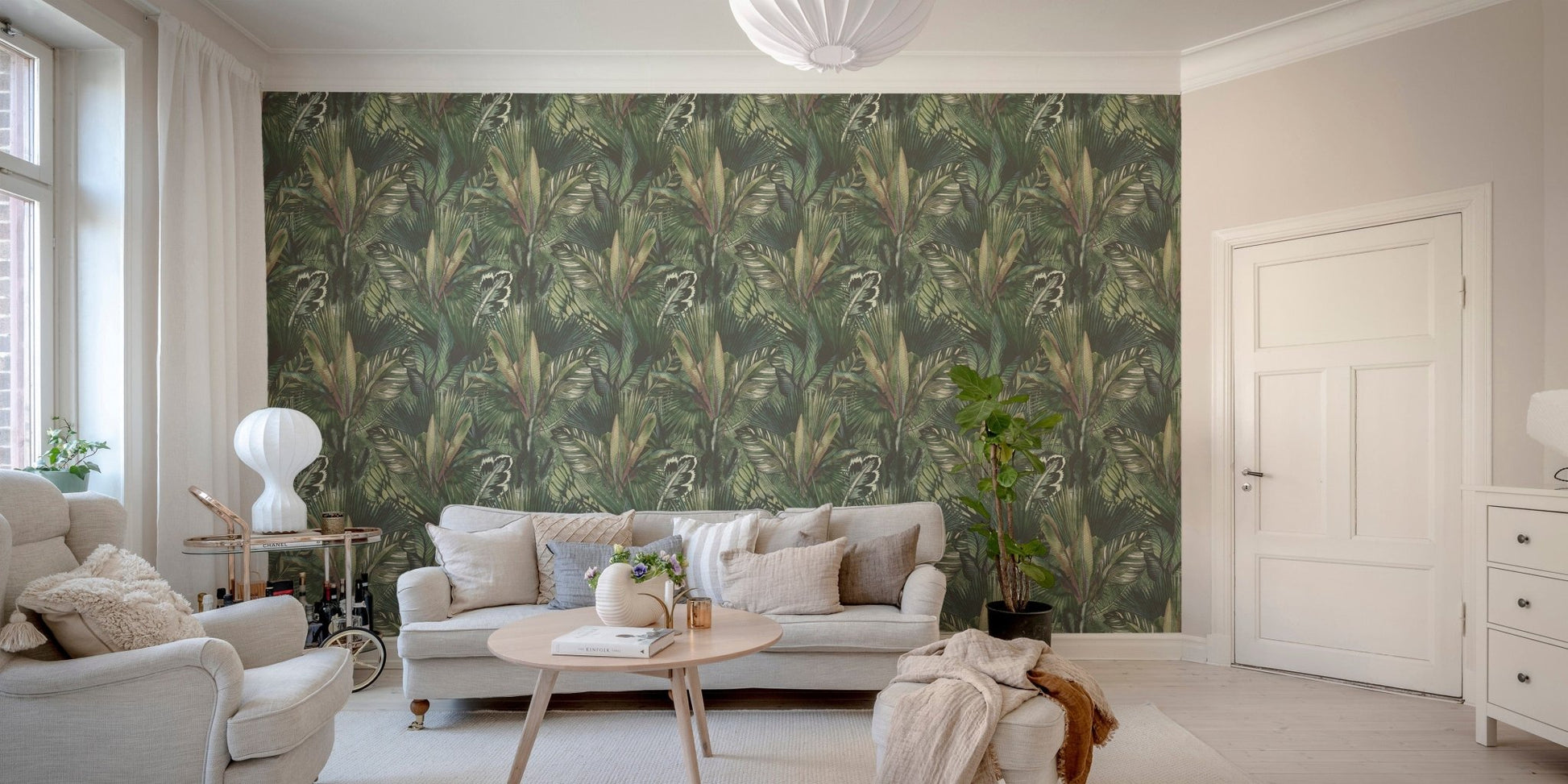 Tropical leaf watercolor wall art decor B232