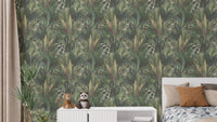 Watercolor tropical leaves wallpaper B232