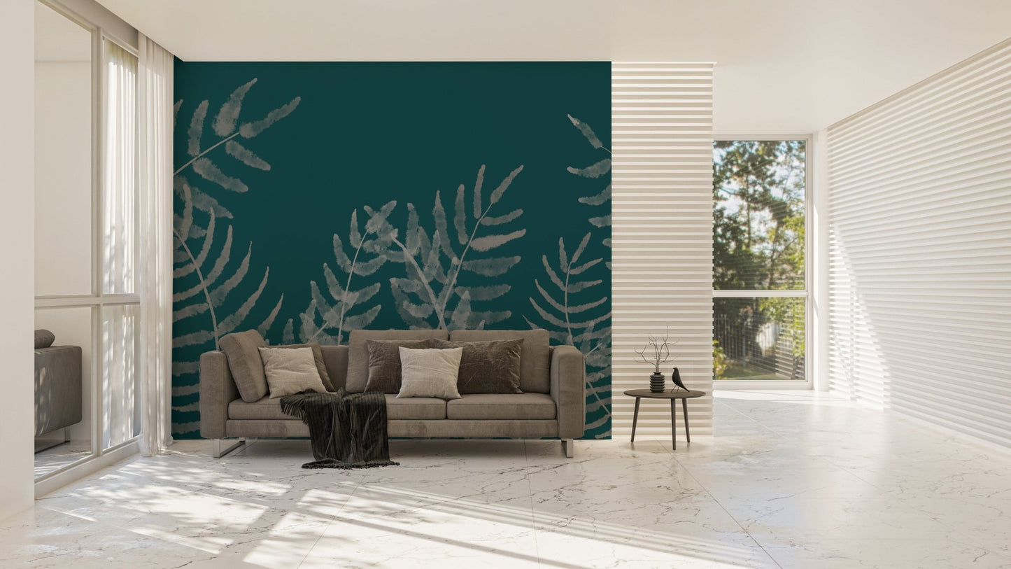 Leafy tropical wallpaper for walls, B450