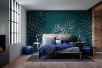 Green botanical wall mural, B450
