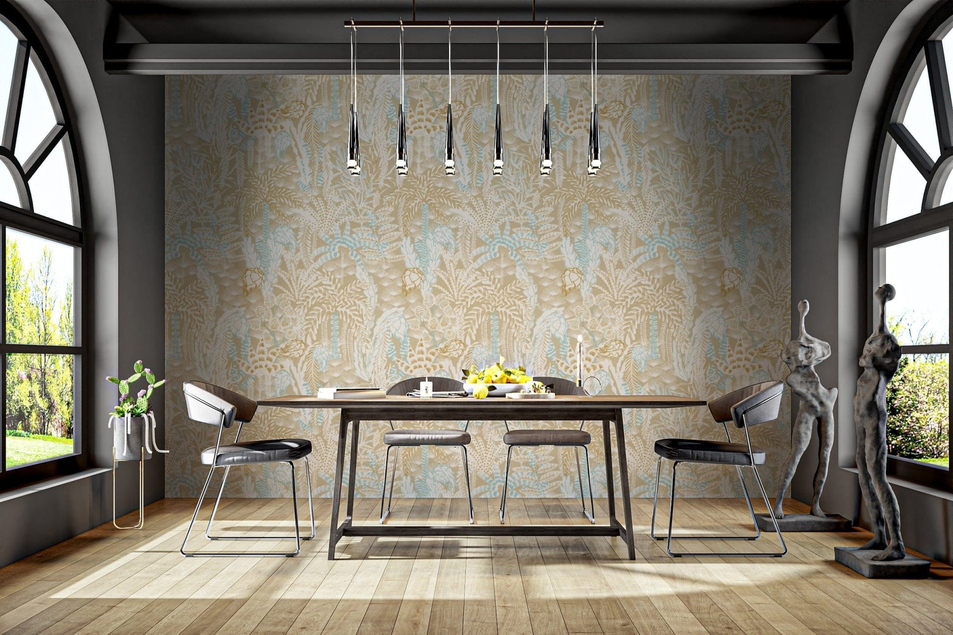 Sandy Shores wallpaper mural creating a calming beach retreat., AN124