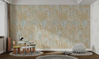Sandy Shores wallpaper mural with gentle waves and sandy hues., AN124