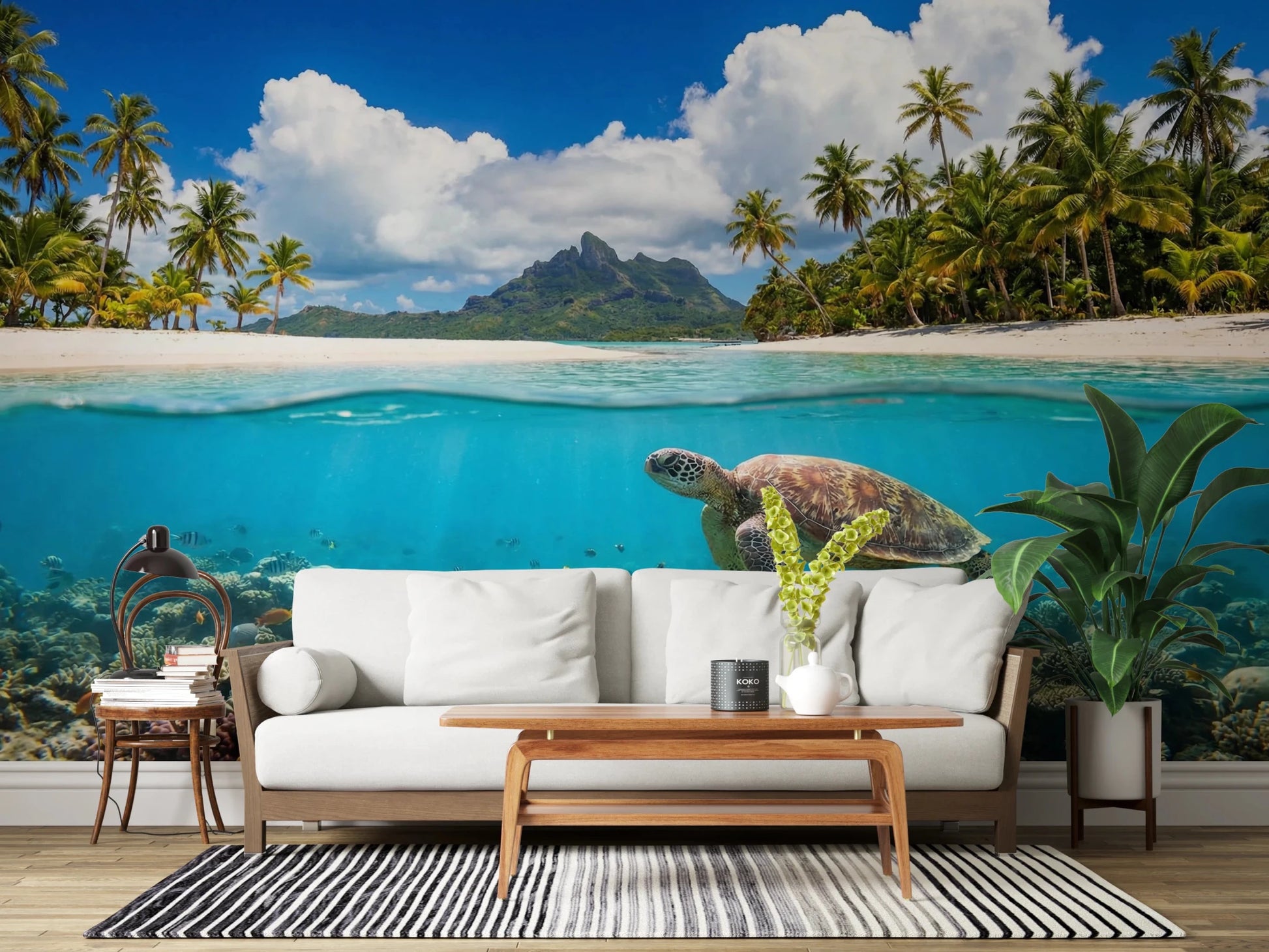 Tropical Marine Life Wall Mural for master bedrooms.
