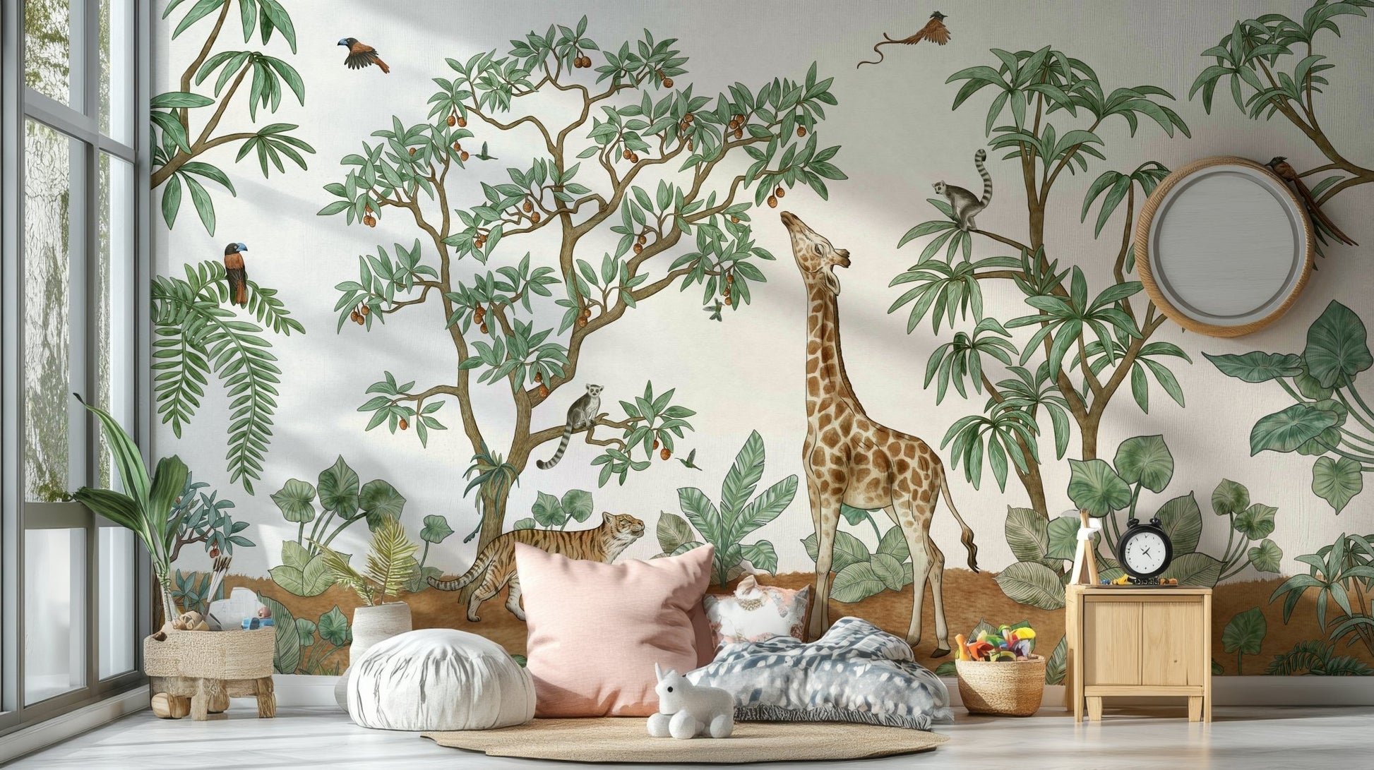 A serene lush jungle wall mural for vibrant decor., GD5110