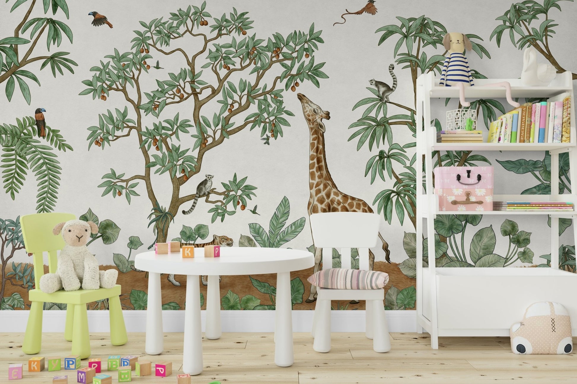 A contemplative wild animal wallpaper mural for a feature wall., GD5110