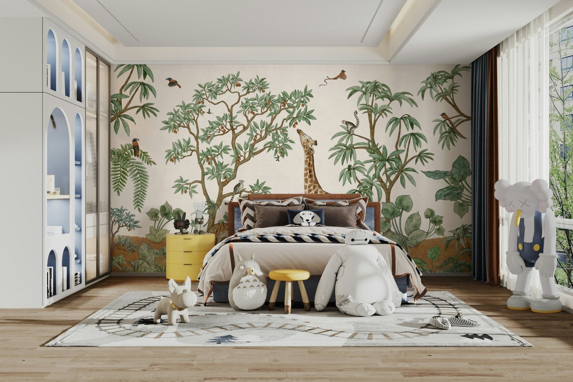 An artistic exotic animal mural for home decor., GD5110