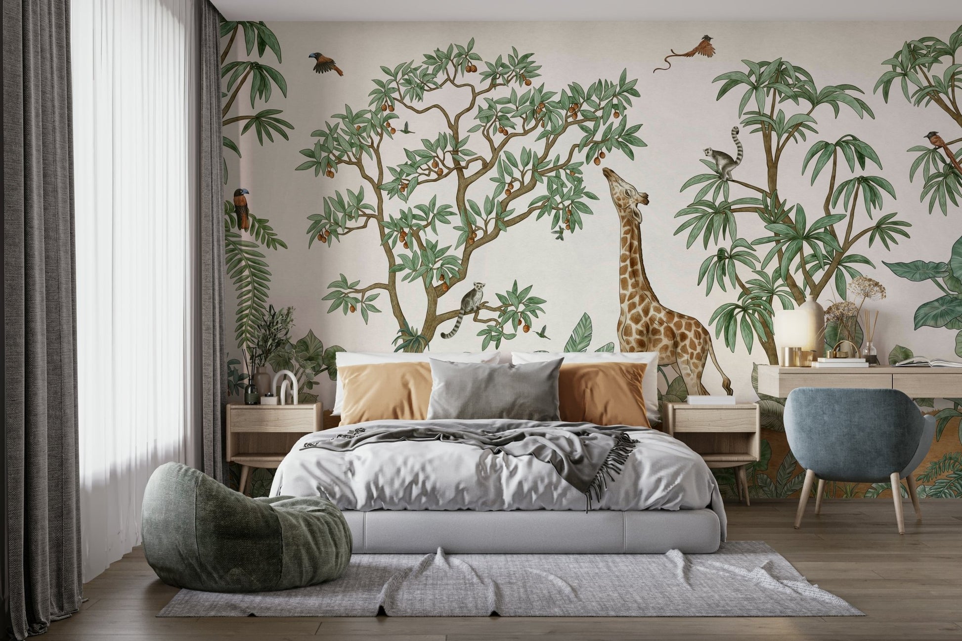 A classic jungle animal wallpaper for walls., GD5110