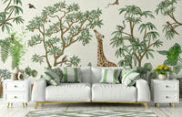 A beautiful tropical foliage wall mural for a living room., GD5110