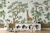 An artistic exotic bird mural on minimalist wallpaper., GD5110
