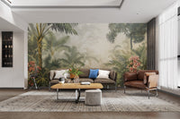 Vibrant palm leaf jungle wallpaper
