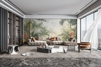 Exotic jungle foliage wall mural
