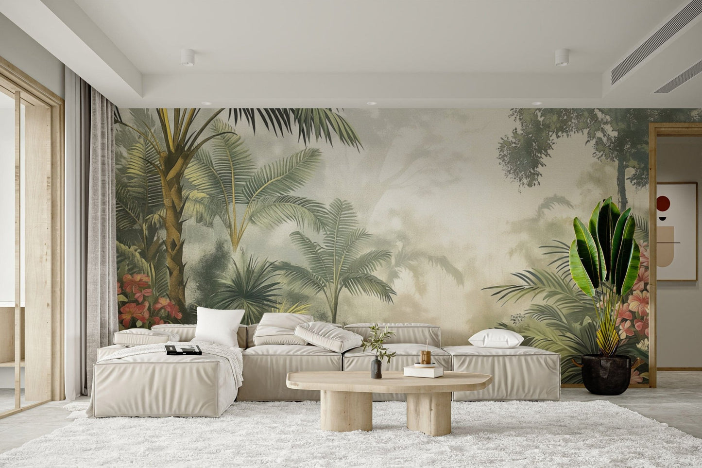 Tropical forest nature wall design
