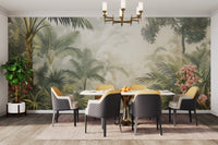 Green foliage tropical wallpaper mural
