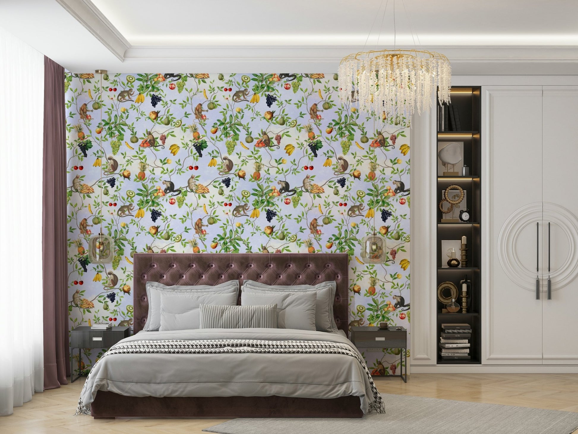 Tropical monkey wallpaper for adventurous spaces

